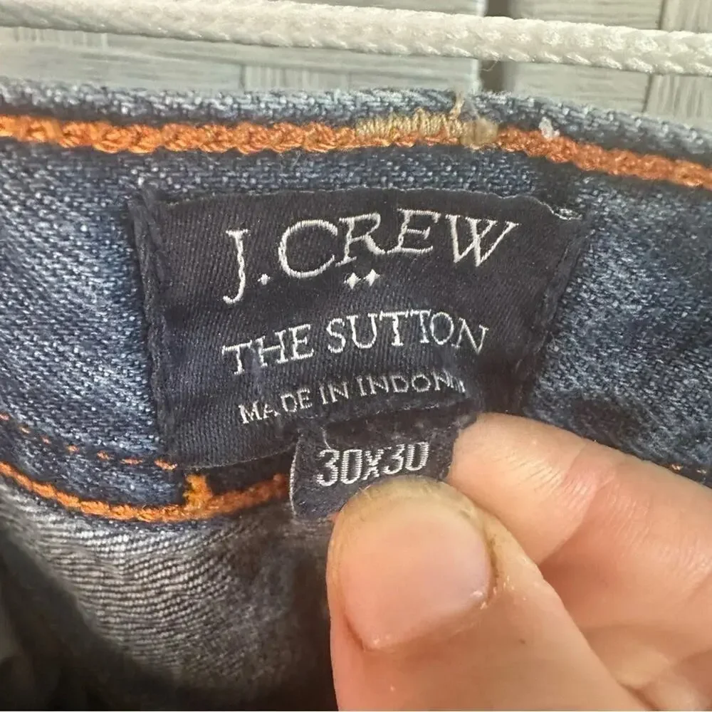 J.Crew men's jeans the Sutton straight leg 30‎ x 30 denim casual blue zipper fly